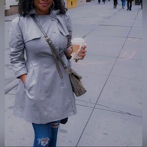 LVLX Silver Trench Coat, SZ Medium